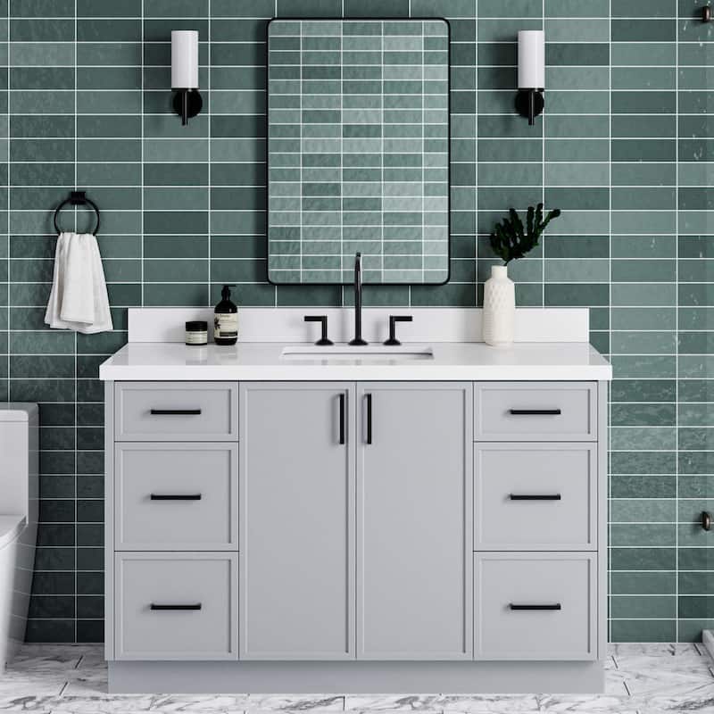Ariel K55WQRVO Kelly 55" Free Standing Single Basin Vanity Set with - Grey