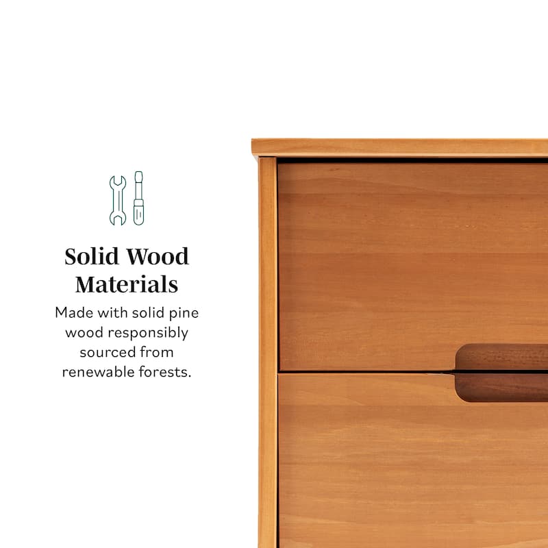Middlebrook Mid-Century Solid Wood 2-Drawer Nightstand, Set of 2