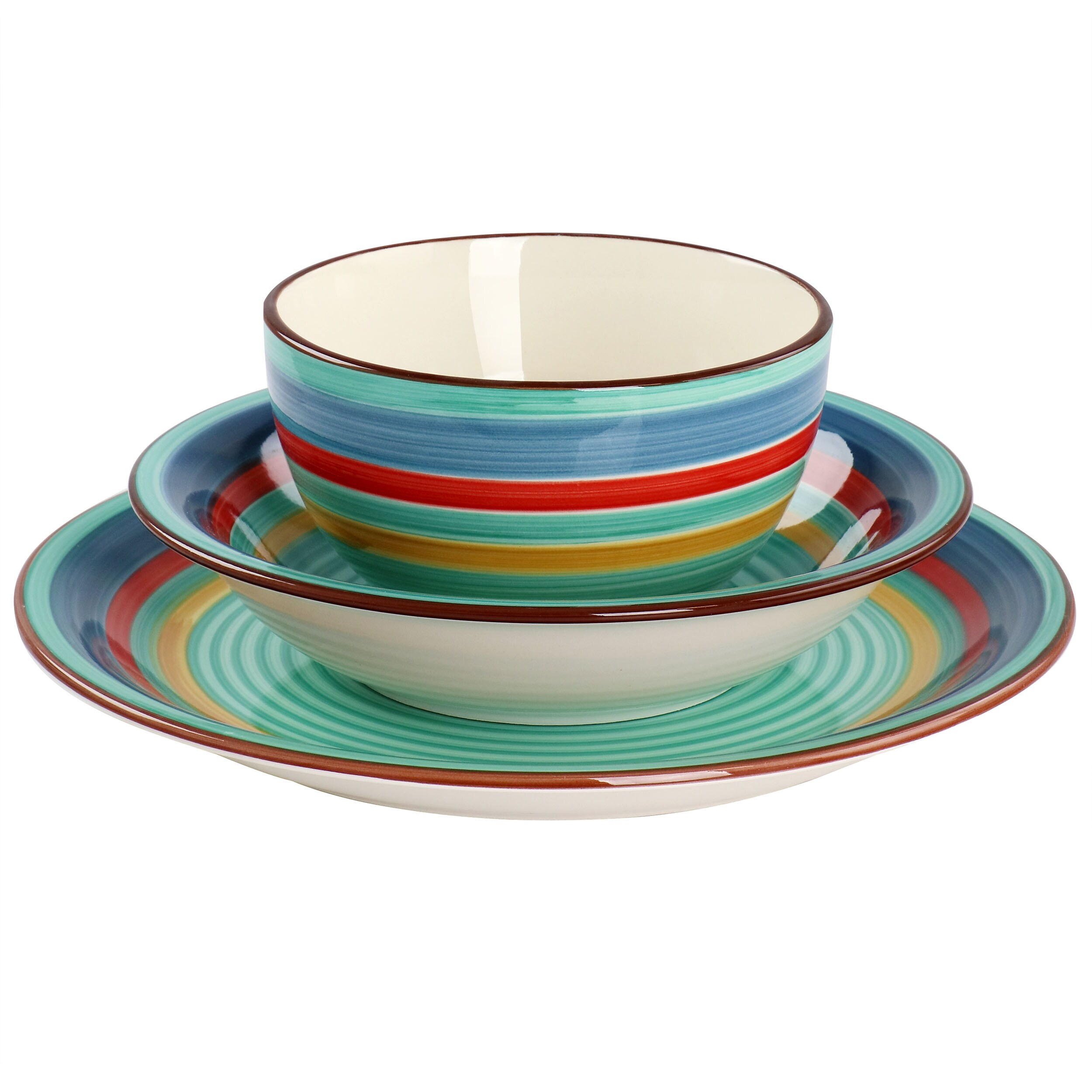 12 Piece Stoneware Dinnerware Set Service for 4