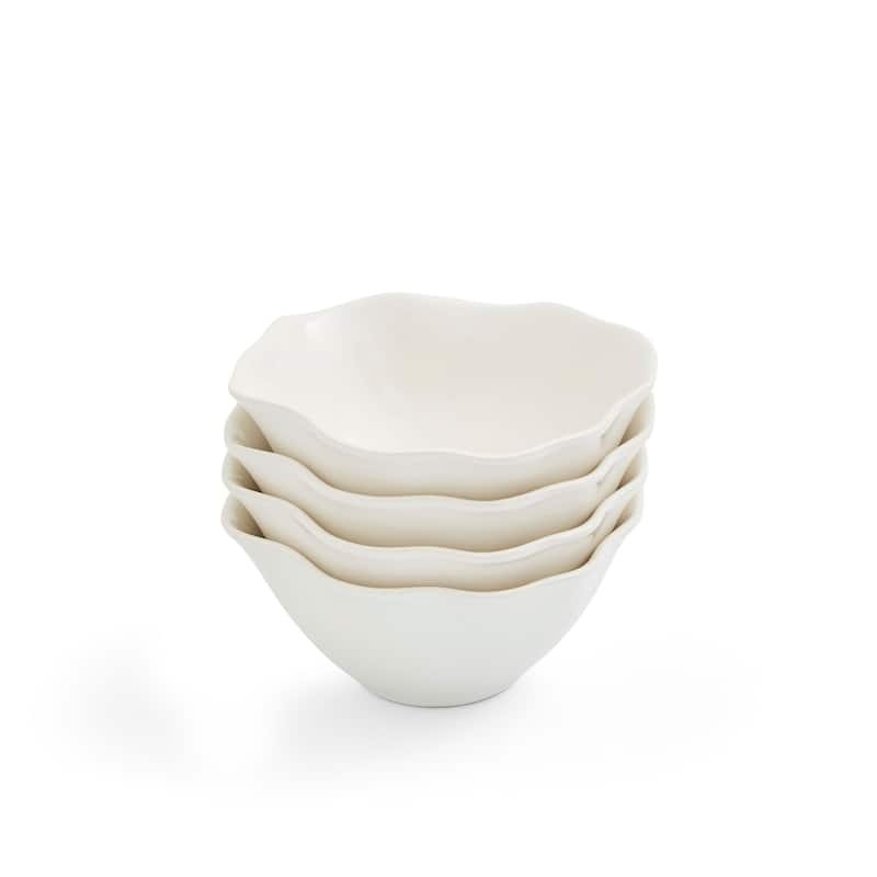 Portmeirion Set of 4 Sophie Conran Floret All Purpose Bowls - 7 Inch - Creamy White