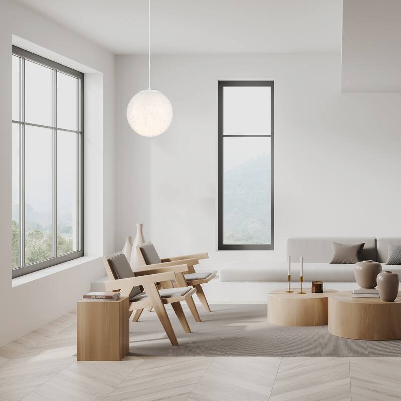 Circo 12 in. 1-Light Matte White Modern Pendant Light