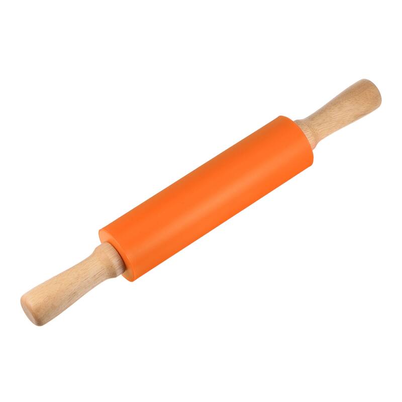 Silicone Rolling Pins for Baking 38cm x 5.2cm Orange