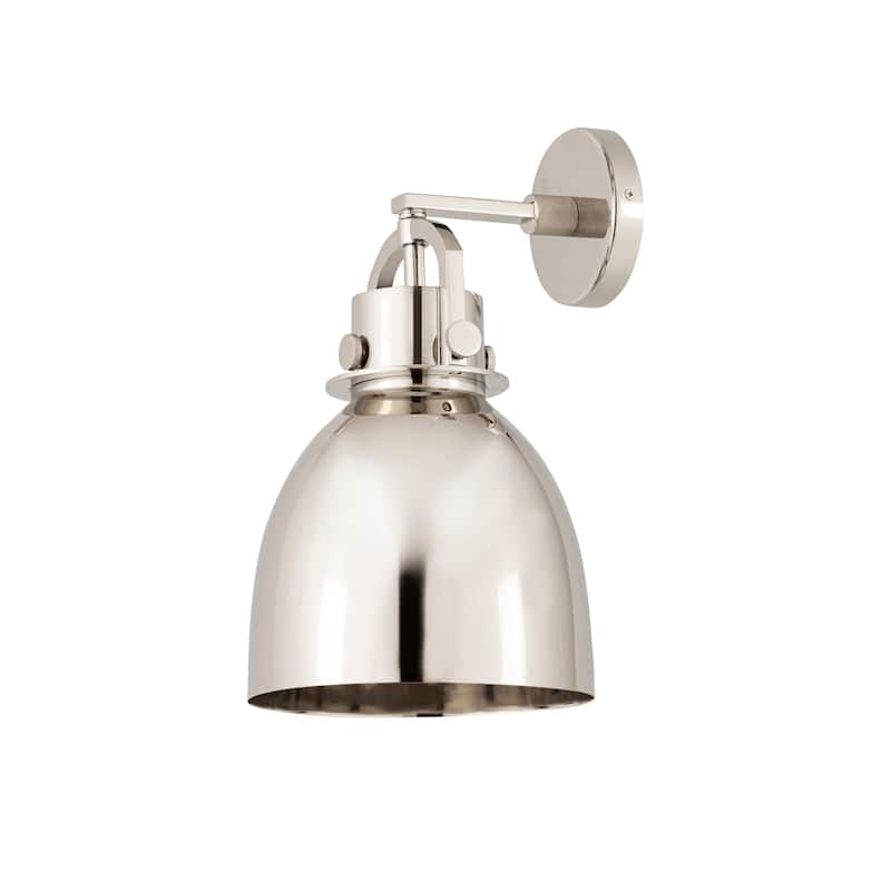 Innovations Lighting Newton Metal Bell - 1 Light 8" Wall-Mounted Sconce - Polished Nickel