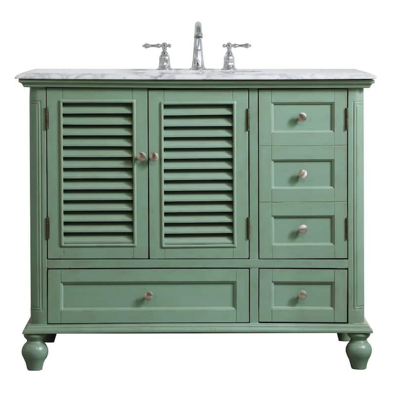 Elegant Lighting VF30542 Rhodes 42" Free Standing Single Basin Vanity - Vintage Mint