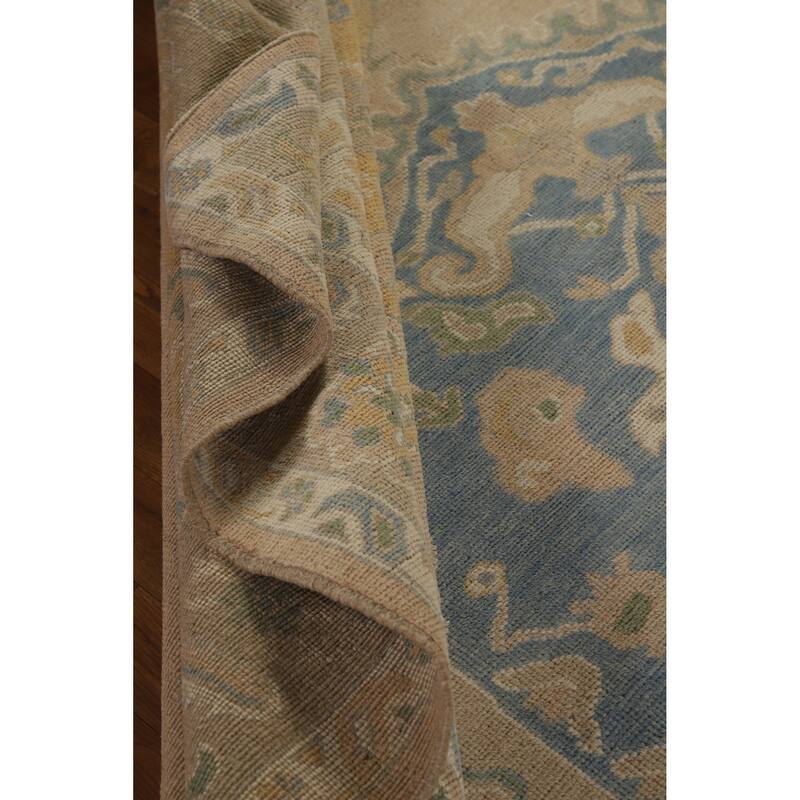 Hand Knotted Oriental 100% Wool Carpet Transitional Medallion Peach Oushak Area Rug - 10' 0'' X 8' 2''