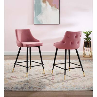 Adorn Performance Velvet Counter Bar Stool Set of 2