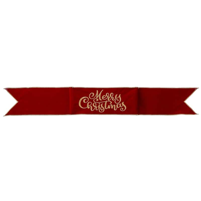 6" X 44" Velvet "MERRY CHRISTMAS" Banner