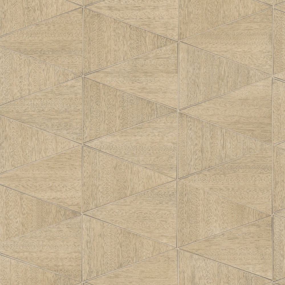 Galerie Wallcoverings Woods and Wicker Collection Triangular Wood Tile Matte Finish Vinyl on Non-woven Wallpaper Roll