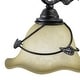 preview thumbnail 8 of 6, Vine 3-Light 27.5 in. W Oil Shale Rustic Bathroom Vanity Lighting Fixture, Amber Flake Scalloped Glass Shade, Leaf Motif Wall Lt