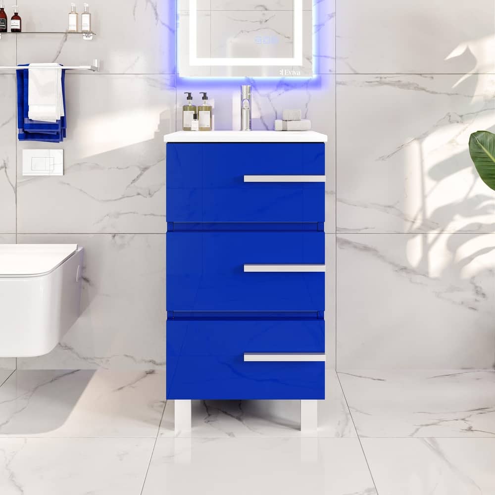 Eviva Deluxe 20"W x 18"D Vanity with White Porcelain Integrated Sink