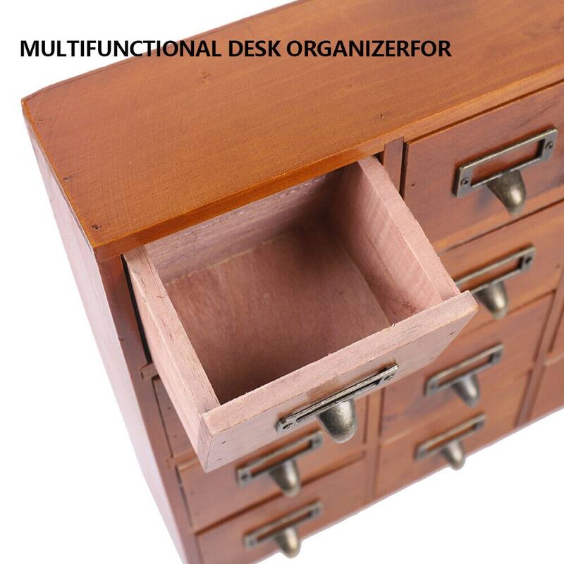 Traditional 16 Drawers Wood Apothecary Chest Storage Cabinet