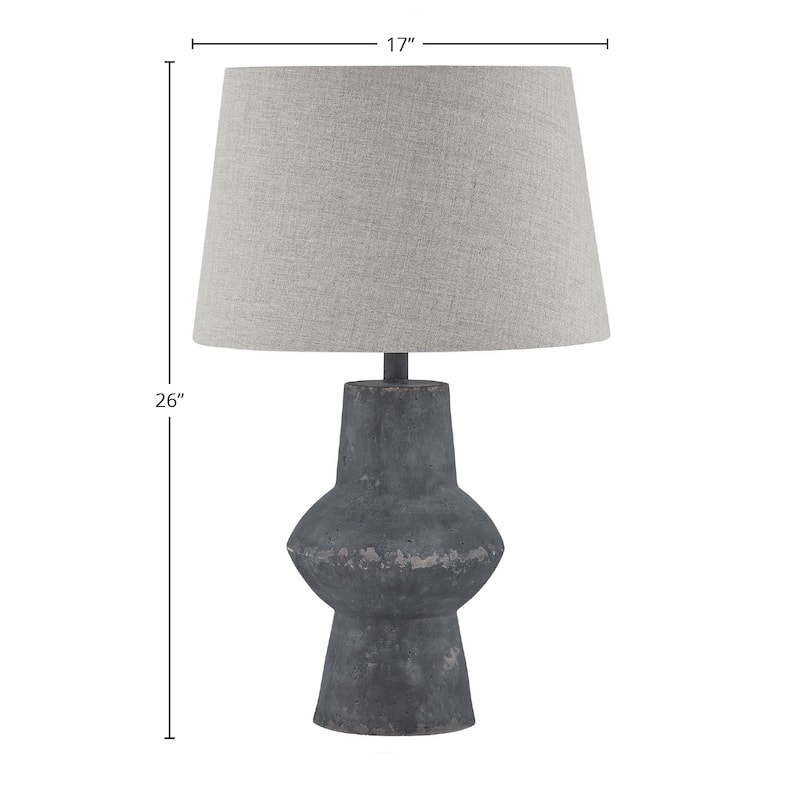 Portland 26" Table Lamp with Linen Shade, Dark Gray (Set of 2)