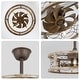 preview thumbnail 9 of 9, 18" Ceiling Fan Light, 4-Light Farmhouse Antique Wood Light, Quiet Motor w 3 Speed & Aged Steel Frame for Bedroom, Dining Room