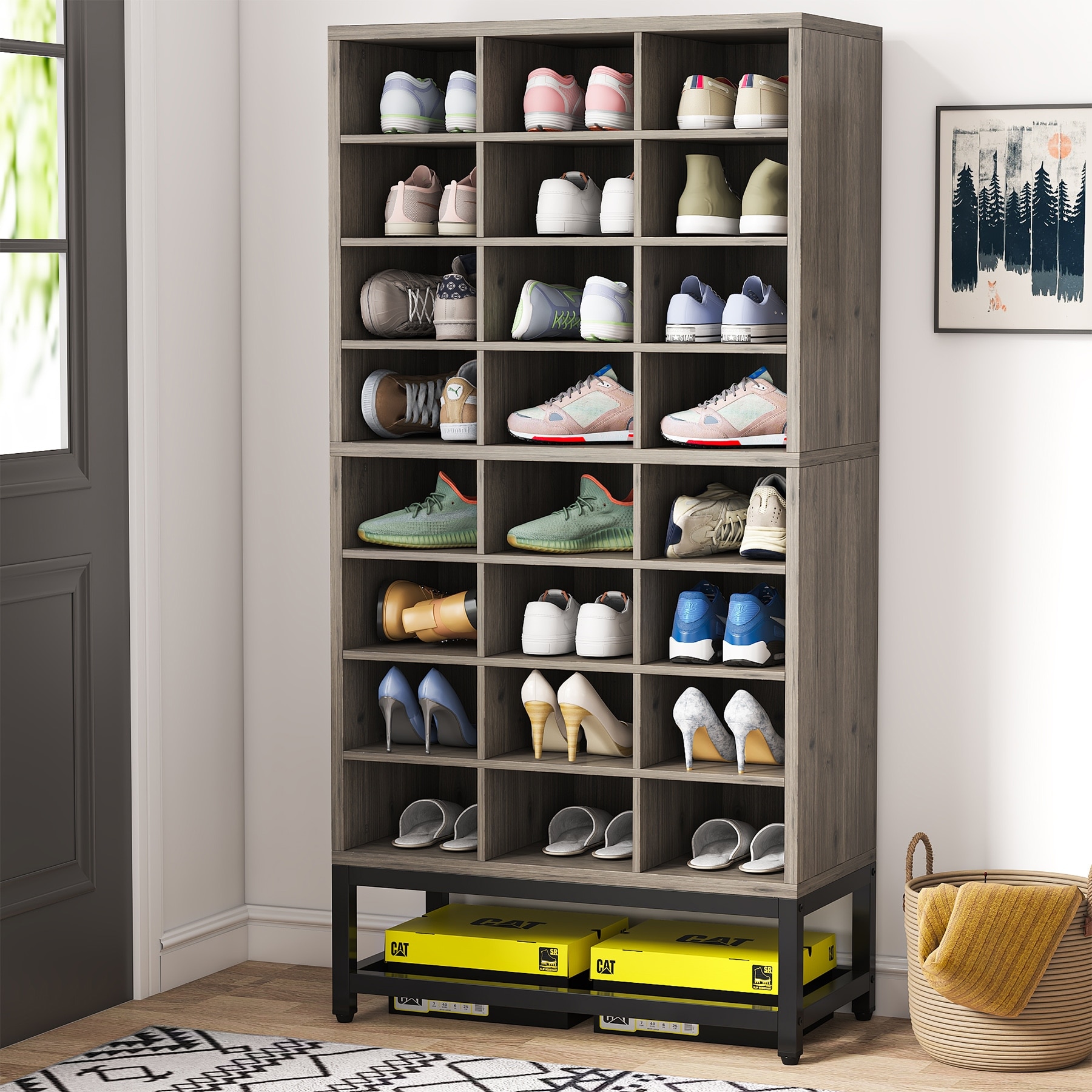 Shoe Cabinet, 8-Tier Shoe Storage Organizer Rack with 24 Cubbies - On Sale  - Bed Bath & Beyond - 35996110