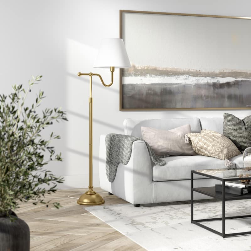 Wellesley Blackened Bronze Floor Lamp with Empire Shade