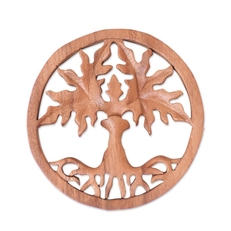 Novica Handmade Paradise Forest Wood Relief Panel