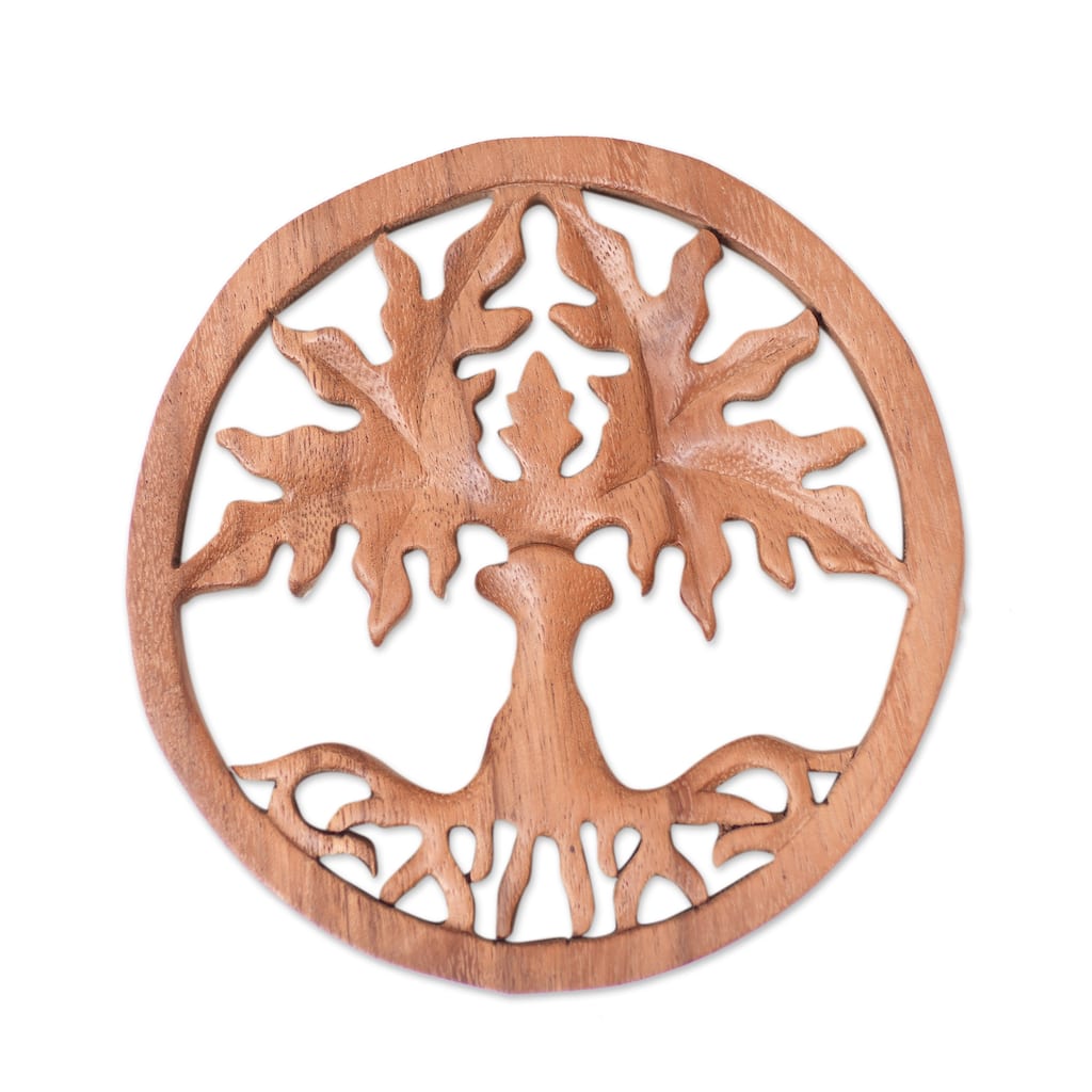 Novica Handmade Paradise Forest Wood Relief Panel
