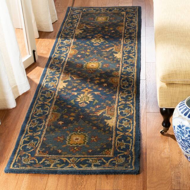 SAFAVIEH Handmade Antiquity Philomena Traditional Oriental Wool Rug - 2'3" x 8' Runner - Blue