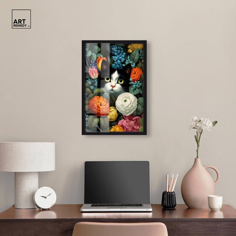 Secret Garden Cat Shadowbox by Art Remedy