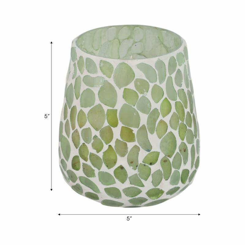Sagebrook Home Glass, 5" High 18 Oz Mosaic Scented Candle - 5" x 5" x 5"