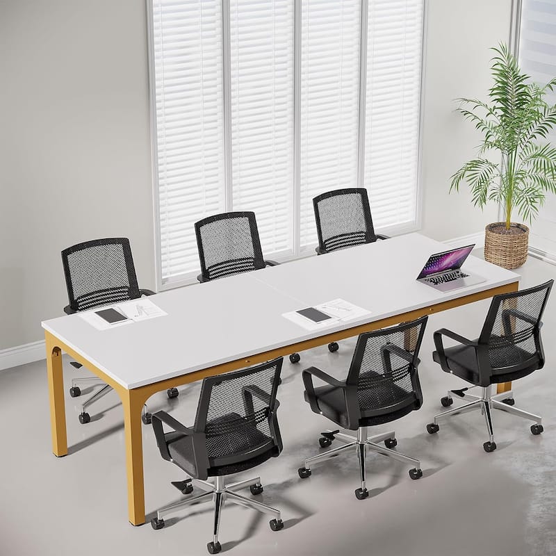 78.74" Large Rectangle Conference Table, Office Meeting/Seminar/Business Table Desk for Office Boardroom & Meeting Room