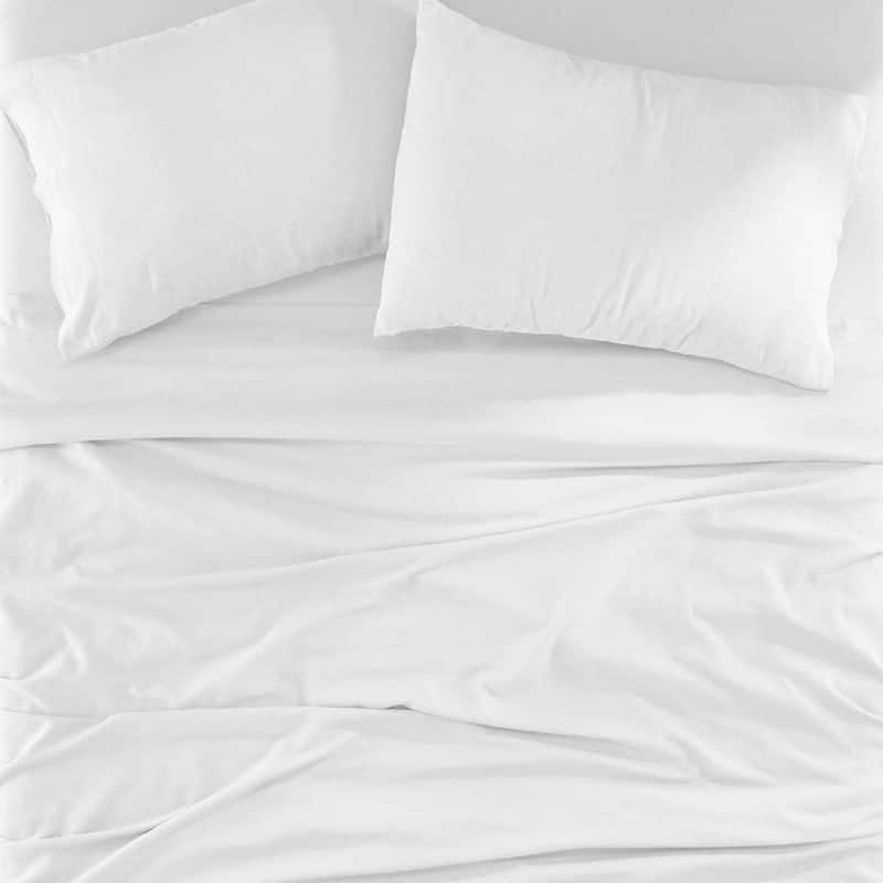 Blue Nile Mills Garment Washed Cotton Linen Blend Deep Pocket Sheet Set