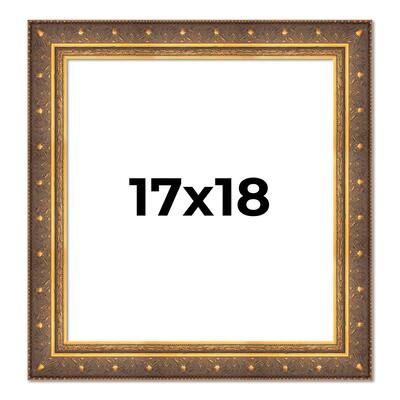 17x18 Frame Vintage Gold Solid Wood Picture Frame | 2.5 Inch Moulding