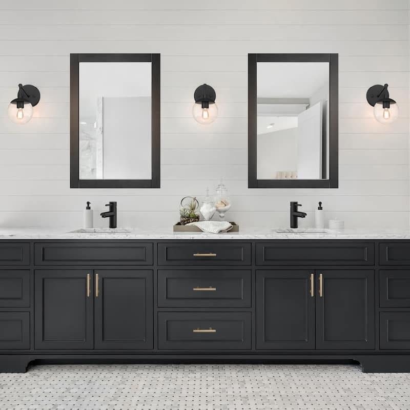 Design House Transitional Shorewood 30-Inch Wall Mounted Mirror - Espresso - 20 x 30
