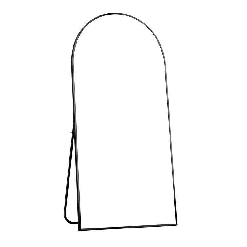 HomeRoots 71" Black Metal Arch Freestanding Framed Full Length Mirror - 31.44 in. x 70.74 in. x 1.96 in.