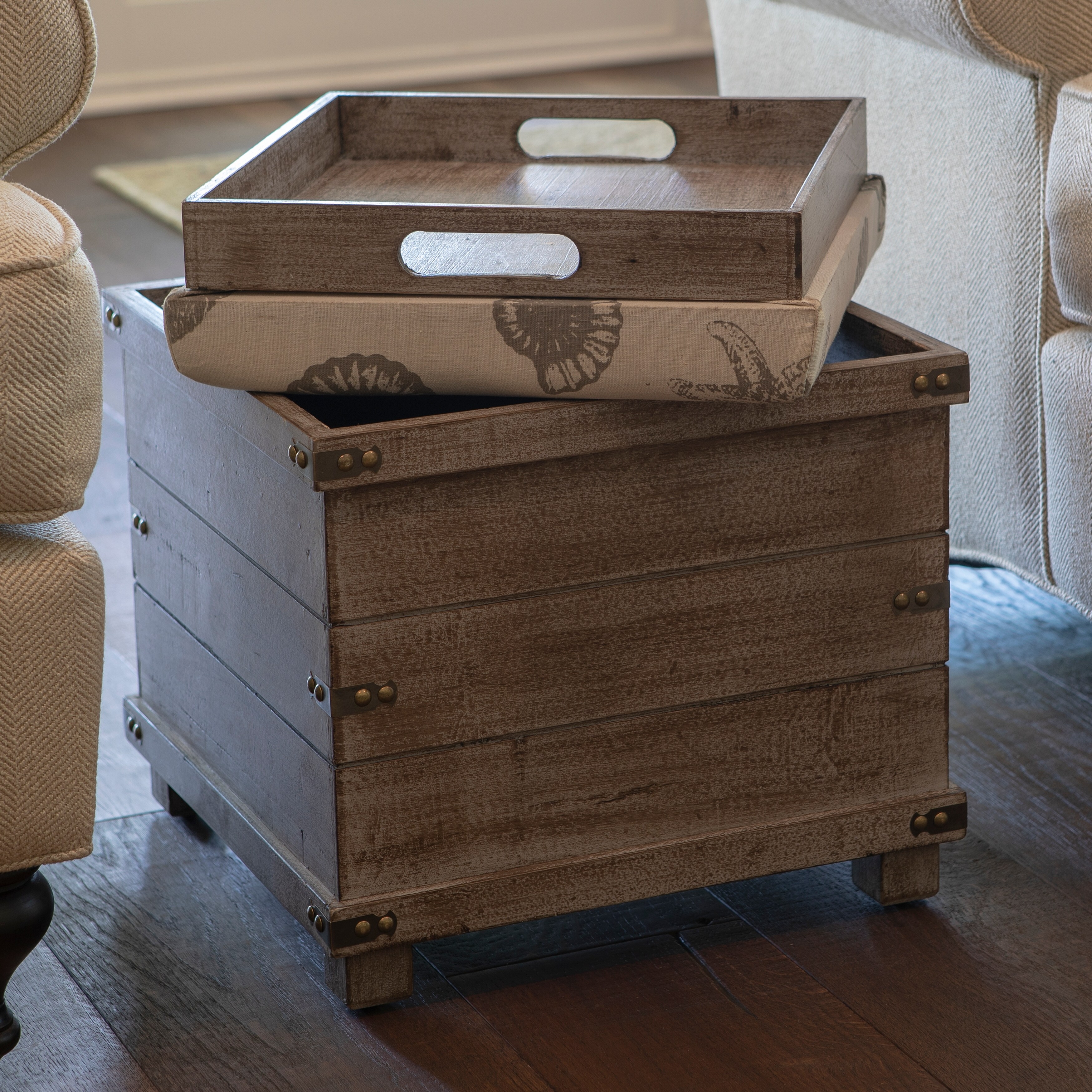 Hadley Weathered Storage Ottoman Bed Bath Beyond 22823815