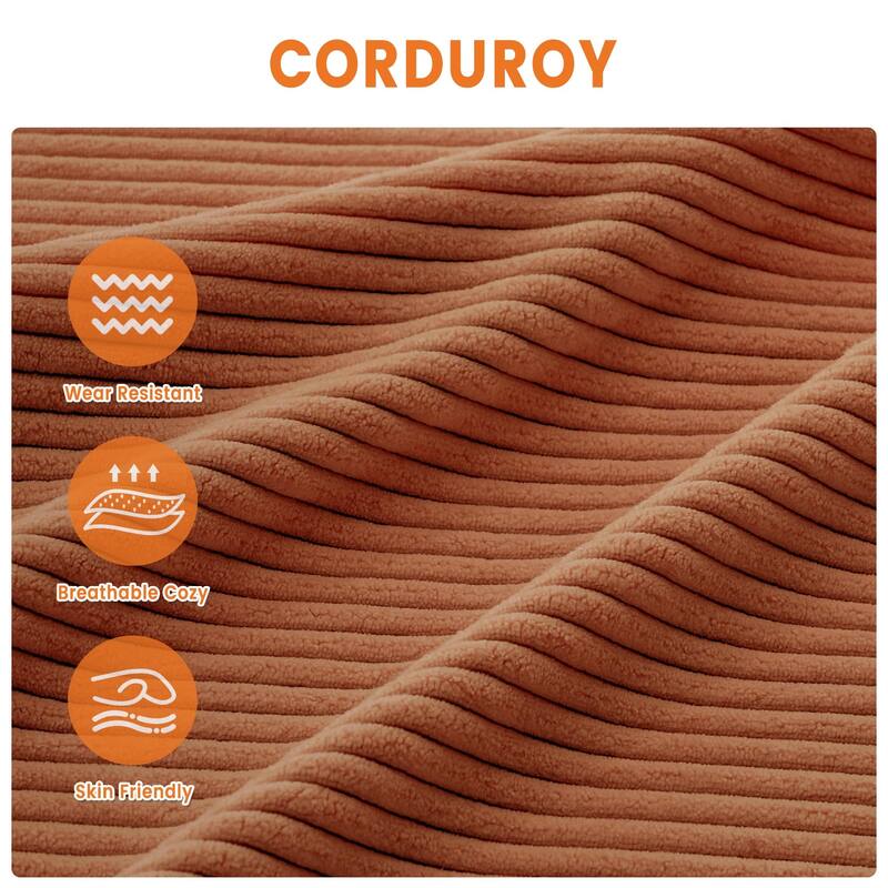 83" Modern Sofa, Corduroy 3 Seater Deep Seat Couch with Wide Armrest, Removable Washable Cushion Cover, Comfy Sofa