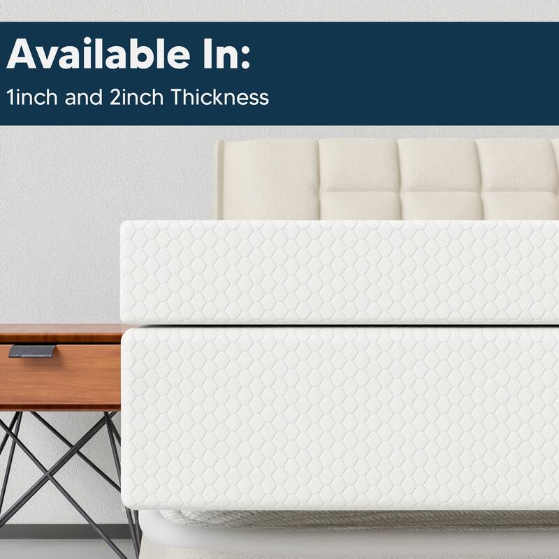 1" And 2" Medium Firm Mattress Toppers with Breathable Cover, Cooling Mattress Pad for Back Pain, Soft and Removable, White