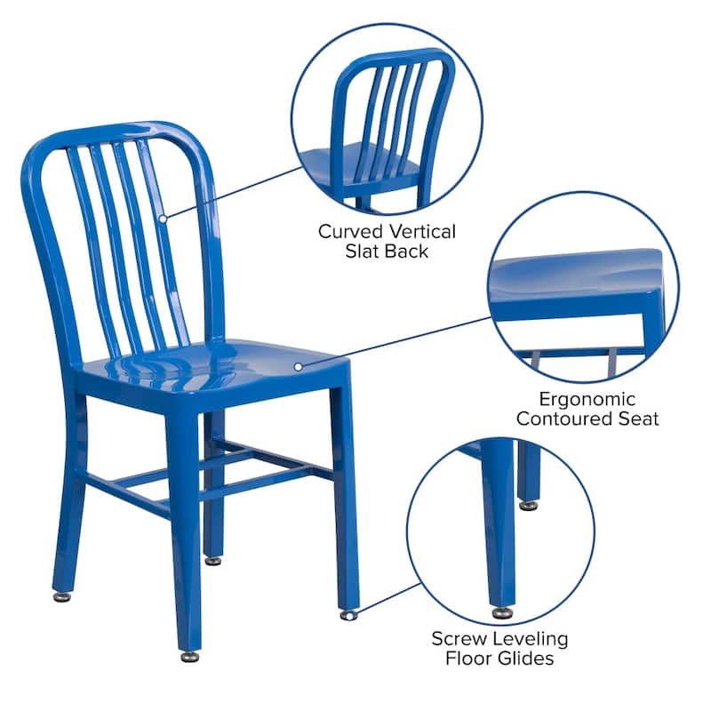 Metal Indoor-Outdoor Chair - 15.5"W x 20"D x 33.25"H