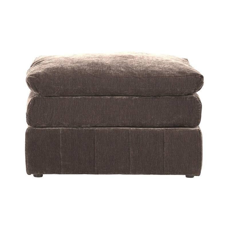 Contemporary 1pc Ottoman Modular Chair Sectional Sofa Living Room Furniture Mink Morgan Fabric- Suede