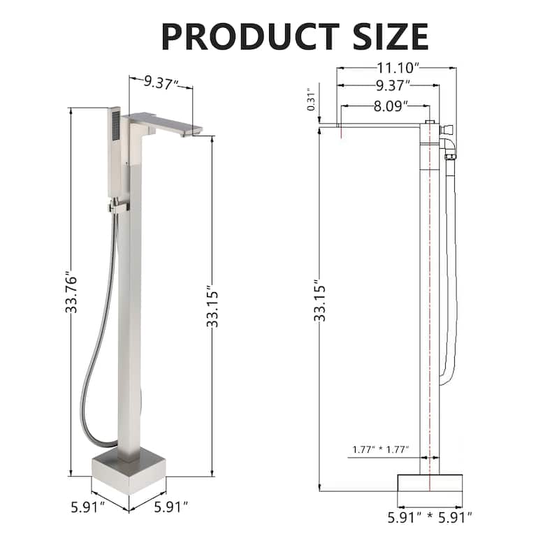 Freestanding Bathtub Faucet With Hand Shower Tub Faucets Floor Mount Tub Filler