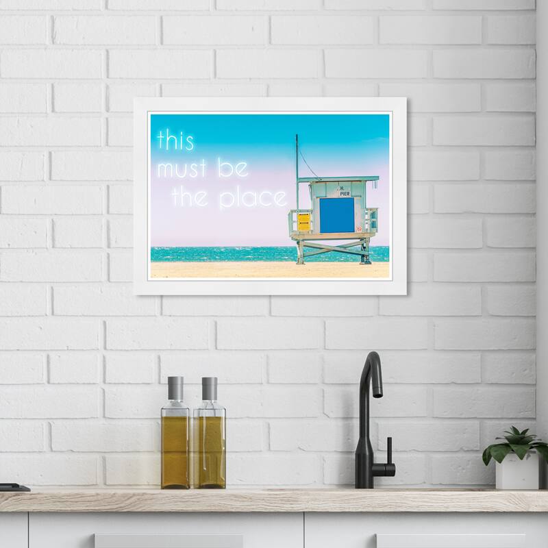 Wynwood Studio Prints Nautical and Coastal Must Be The Place Blue and Turquoise Nautical & Coastal Wall Art Canvas Print - White