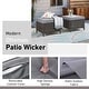 preview thumbnail 48 of 189, Pocassy Outdoor Wicker Sofa with Swivel Chair Fire Pit Table Furniture Set.