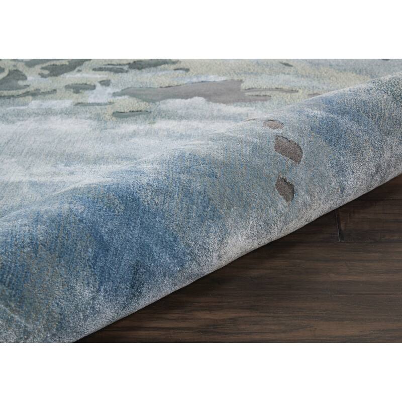Nourison Hand-tufted Prismatic Abstract Contemporary Blue Grey Area Rug