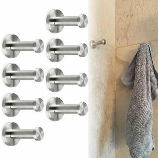 8 Pcs Stainless Steel Bathroom Towel Hooks - Bed Bath & Beyond - 39618550