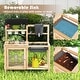 preview thumbnail 6 of 8, Natural Wooden Backyard Mud Kitchen for Kids with Real Water Play Sink Garden Cups and Cooking Set - 27" L x 11.5" W x 33.5" H