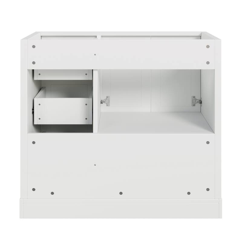 36inch Bathroom Vanity without Sink,Solid Wood Freestanding Bathroom Vanities with 4 Storage Drawers and Shelf