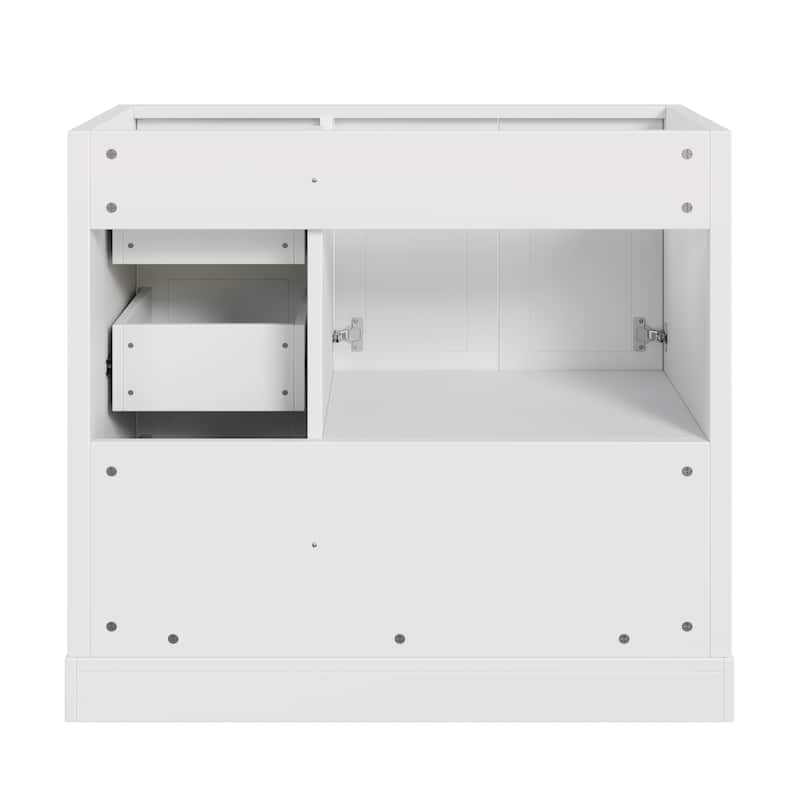Roomfitters 36 Inch Bathroom Vanity without Sink, Solid Wood Freestanding Cabinet with 4 Drawers and Shelf