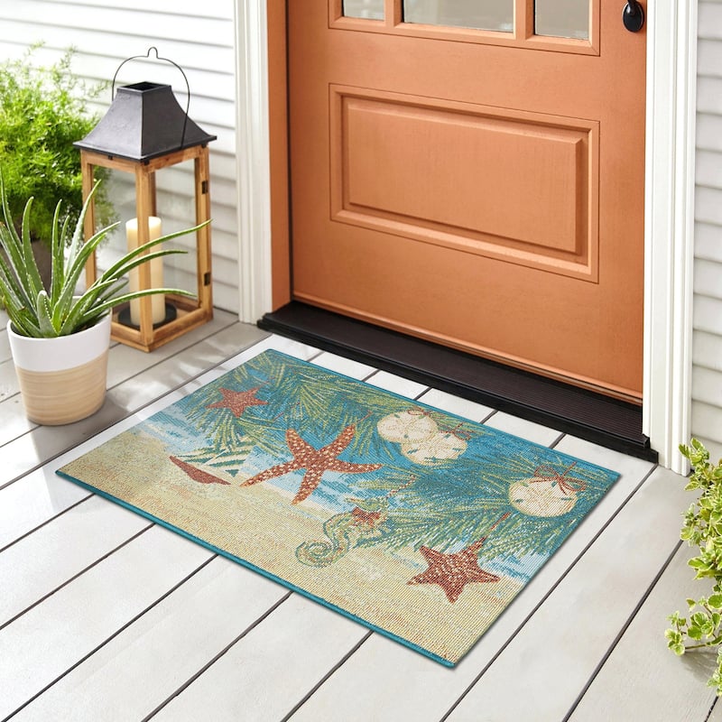 Liora Manne Esencia Coastal Ornaments Indoor/Outdoor Mat - 2'5" x 3'11"