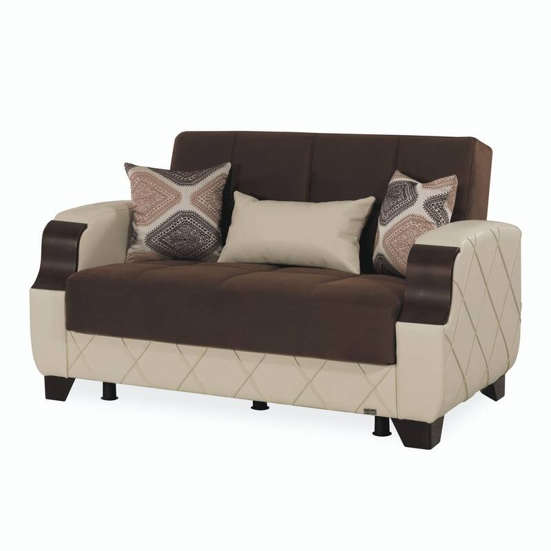 Collection Upholstered Convertible Loveseat With Storage