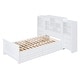 preview thumbnail 8 of 26, All-in-One Bookcase Captains Bed Wood Storage Platform Bed with Storage Headboard and Drawers, Twin Size Space Saving Bed