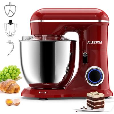 3-IN-1 Electric Stand Mixer, 660W 10-Speed With Pulse Button, Attachments include 6.5QT Bowl, Dough Hook