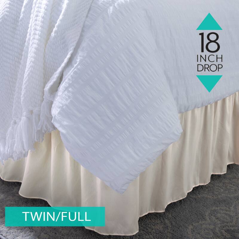 Home Details 18" Drop Wrap Around Bed Ruffle Twin/Full in Burgundy