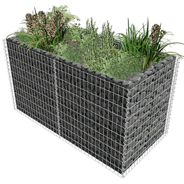 vidaXL Gabion Planter Steel 71"x35.4"x39.4" Silver
