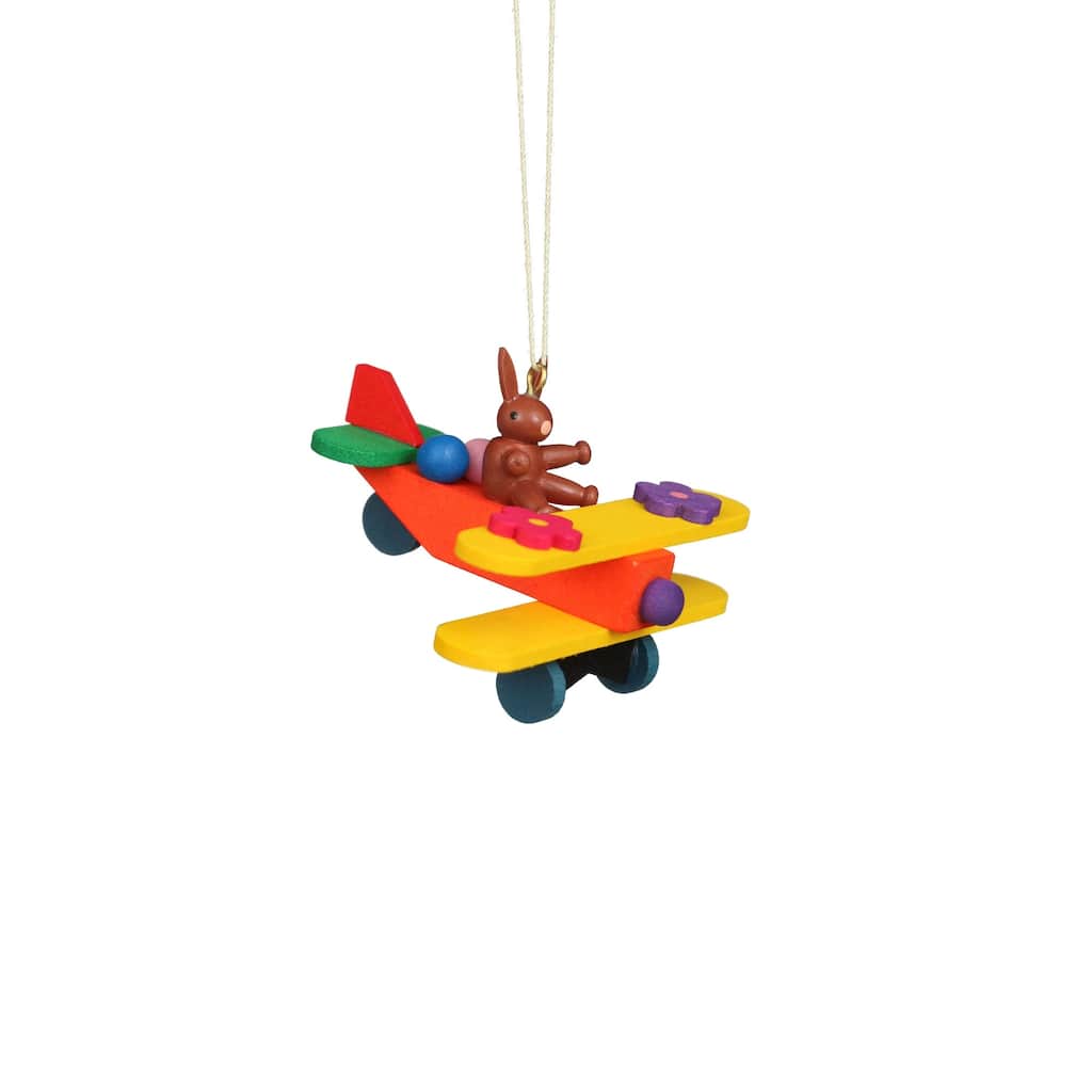 7.5" christian ulbricht rabbit in plane easter ornament