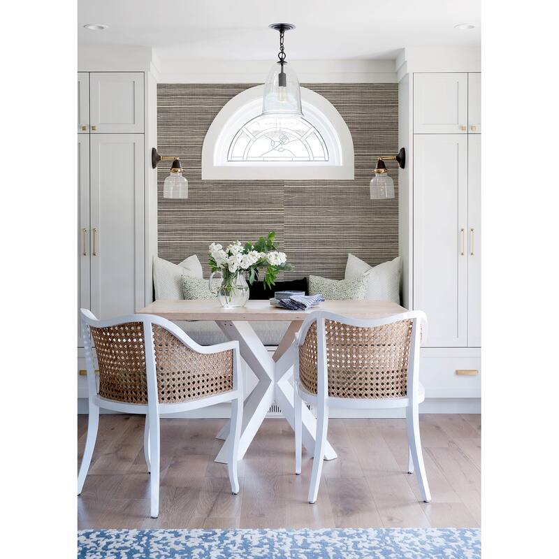 A-Street Prints Kenter Black Sisal Grasscloth Wallpaper